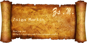 Zsiga Martin névjegykártya